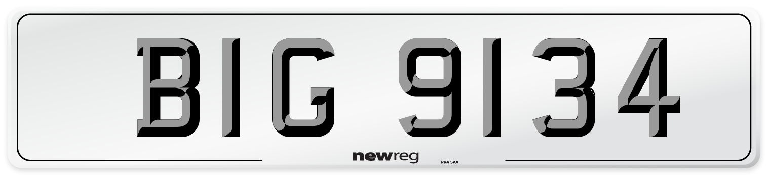 BIG 9134 Number Plate from New Reg